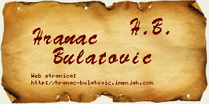 Hranac Bulatović vizit kartica